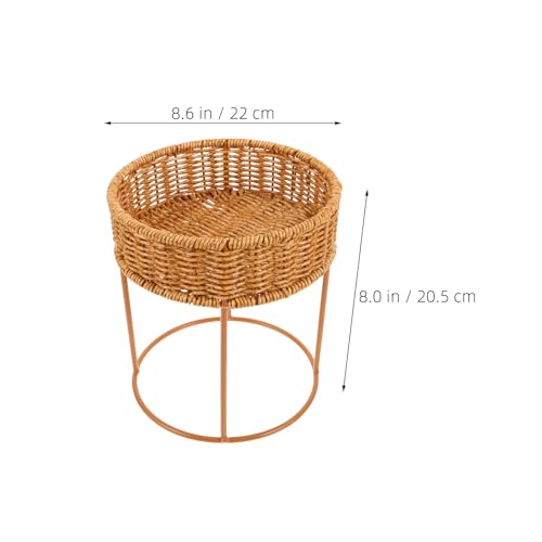 COLLBATH Plant Stand, Plant Basket Indoor, Small, Cute Planter Holder with Legs, Boho Style Flowers Display Rack Standing Floor Stool Shelf for Pot - size: 22.00X22.00X20.50CM