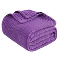 EMME Cotton Muslin Throw Blanket Couch Breathable Gauze Blanket Soft Lightweight Blankets Adults (Purple, 50"x60") - color: 13 - Purple, size: Throw (50" x 60")
