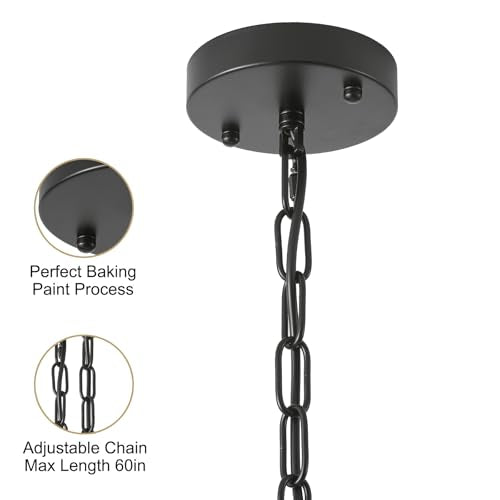 20" Large Rattan Chandeliers for Dining Room, 5-Light Farmhouse Wicker Boho Chandelier with T-Shape Shade Rattan Ceiling Pendant Light Fixture for Bedroom Hallway Kitchen Island(Black) - color: Black 5-Light 20" T-Shape