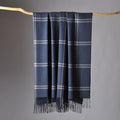 CUDDLE DREAMS Premium Cashmere Throw Blanket with Fringe, Luxuriously Soft (Plaid Blue) - color: Plaid Blue