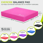 ProsourceFit Exercise Balance Pad, Non-Slip Cushioned Foam Mat & Knee Pad for Fitness and Stability Training, Yoga, Physical Therapy - color: Pink, size: L - (15.5" x 12.75")