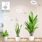 LBW Grow Light with Stand for Indoor Plants, Adjustable Height up to 68", Full Spectrum Grow Light for Large & Tall Plants, Auto Timer 6/8/12/16H, 5-Level Dimmable, 3 Lighting Modes - size: 1 Head 6.3" White