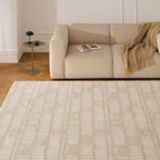 Revival Rugs Shell 9'x12' Area Rugs for Living Room Bedroom Dining Room - Washable, 100% Recycled, Oeko-TEX Certified, Modern, Medium Pile, Beige, Cream - color: Beige/Cream, size: 9'2" x 12'2" (Rectangular)