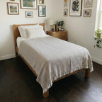 Bed Blanket, Lightweight, Cotton-Rich Blend, 100% Recycled Cotton, Twin Size (57 x 79 Inch), Textured Woven Bedding, Easycare, Breathable Layering, Summer Coverlet, Mocha Brown - color: Mocha Brown, size: Twin