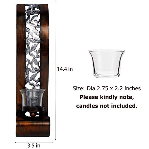 Shelving Solution Wall Sconce 14.4 x 3.5 Inch, with Tea Light Candle Holder Antique Bronze Style Metal Wall Art Decorations for Living Room, Bathroom, Dining Room and Office, Set of 2 - style: Style A