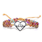 Women Boho Wrap Bracelet,Handmade Natural Stone Crystal Emperor Beads Heart Bracelet, Fashion Bohemian Jewelry Gift for Women - color: Heartbeat