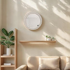 Boho Round Beaded Wall Mirror - 16 Inch Decorative Rope-Wrapped Circle Mirrors for Bathroom Living Room Entryway