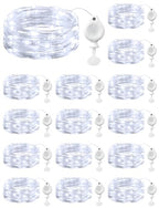 Brightown 14 Pack White LED Fairy Lights Battery Operated String Lights, 7ft 20LED Waterproof Silver Wire String Lights, Firefly Starry Moon Lights for Mason Jars DIY Christmas Wedding Party Bedroom - color: White, size: 14 Pack