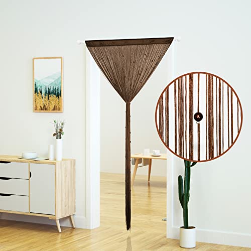 YaoYue Beaded Curtain Door String Curtains for Doorway Tassels Beads Hanging Fringe Hippie Room Divider Window Hallway Entrance Wall Closet Bedroom Privacy Decor (39×79in/100×200cm, Coffee) - color: Coffee, size: 39"W x 79"L (Pack of 1)