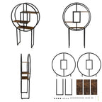 OFFICEROO Indoor Plant Stand 4ft 3in – Modern Asian Inspiration Moon Plant Stand, Circle Plant Shelf