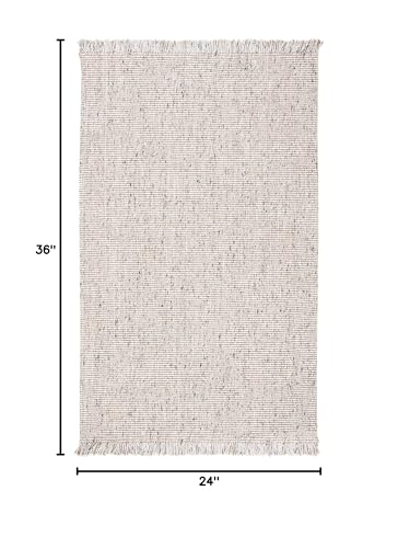 SAFAVIEH Natural Fiber Collection Accent Rug - 2' x 3', Silver & Natural, Handmade Woven Fringe Jute, Ideal for High Traffic Areas in Entryway, Living Room, Bedroom (NF826G) - color: Silver/Natural, size: 2' x 3' (Rectangular)