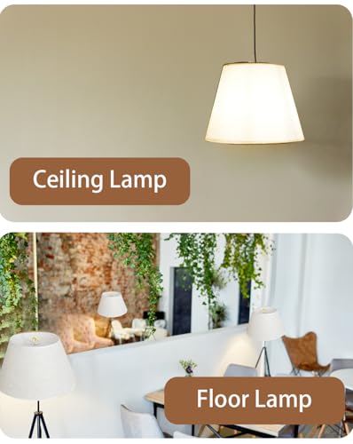 Lamp Shades Set of 2, Floor Lamps with Lamp Harps Lamp Shade Holder, Fabric Drum Shade with PVC Lining, Spider Fitter for Table Lamps,Floor Lamps, 5.5x8.7x6.6 Inch - color: White with Holder