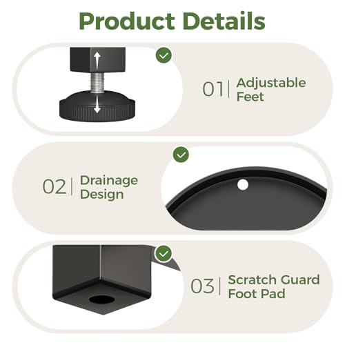Bamworld Tall Plant Stand Indoor Outdoor, Corner Metal Flower Pot Stands for Multiple Plants, 5 Tier Heavy Duty Plant Shelf for Patio Garden Balcony Living Room Bedroom - color: Matte Black, style: Spiral 5Tier