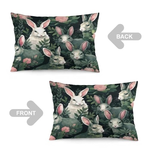 Outside Pillows Watercolor Bunnies Cushion Covers Happy Easter Holiday Decorative Cushion Cover Pillowcase Zipper Pillowcase for Livingroom Sofa Decoration 12 "x20 - color: Pattern-8, size: 20" x 12" (Pack of 1)