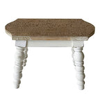 dwellington Wooden Bathroom Farmhouse Step Stool, Wood Foot Stool for Adults Kids, Bedside Step Plant Stand for Kitchen - color: White Wash