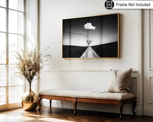 Monem Art Single Cloud in the Sky Print - Stranger Distance Poster - Black & White Art - Monochrome Office or Living Room Decor - 8x10 Unframed Wall Art by Adam Dauria - color: Style-08, size: 8"L x 10"W