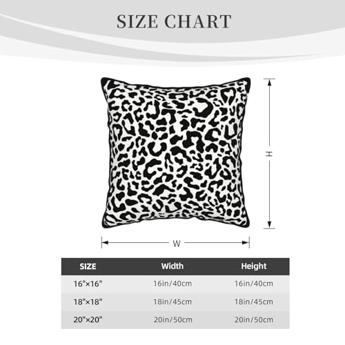 Animal Print Leopard Cheetah Velvet Throw Pillow Cover 18"x18" Decorative Square Pillowcase Black and White Cushion Covers for Bed Sofa Living Room Car Home Deco - color: Black and White Animal Print Leopard Cheetah, size: 18" x 18" (Pack of 1)