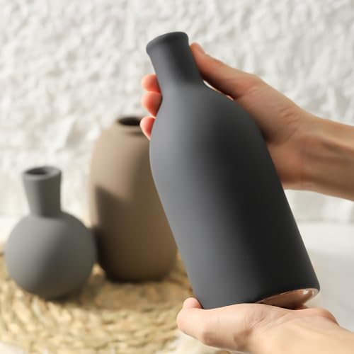 Ceramic Vase Set of 3, Rustic Farmhouse Vases Home Decor Pottery Pampas Vase Decoration Modern Neutral Flowers Vases for Room Decor, Entryway, Living Room, Table, Kitchen, Bedroom - Multicolor - color: 006-multicolor