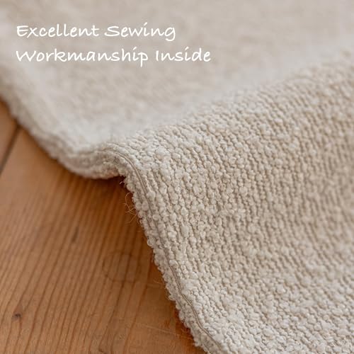 GEEORY Decorative Throw Pillow Covers 16x16 Inch Pack of 2,Textured Boucle Neutral Cushion Cases for Bed Couch Sofa, Accent Mordern Farmhouse & Minimalist Home Decor (Cream) GE02-16 - color: Cream, size: 16" x 16" (Pack of 2)