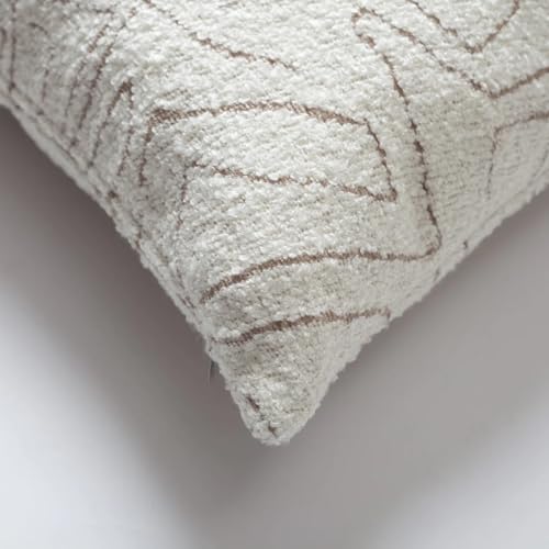 Throw Pillow Covers, Pack of 1 Woven Jacquard Cushion Covers for Sofas, Couches, Bed, Boho Home Decor, Cozy Soft and Comfortable Pillow Cases 20x20 Inch, Amorf, Beige - color: Beige, size: 20" x 20" (Pack of 1)
