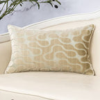Yangest Beige Throw Pillow Cover Wavy Cushion Cover Modern Zippered Rectangular Pillowcase for Sofa Couch Bedroom Living Room Home, 12x20 Inch - color: Beige, size: 20" x 12" (Pack of 1)