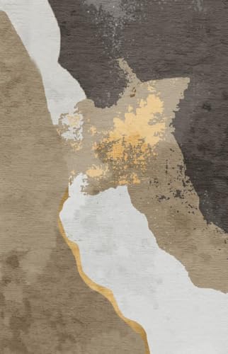 Brown Gold Vintage Distressed Abstract Texture 2x3 Area Rug Faux Wool Soft Washable Rug for Livingroom Bedroom Large Carpet Under Dining Kitchen Table Mat - color: K, size: 2x3