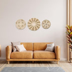 uxcell Bohemian Wall Basket Decor Set, Straw Wall Decor, Wall Hanging Decor, Hanging Woven Wall Basket, Wicker Wall Decor (3pcs)