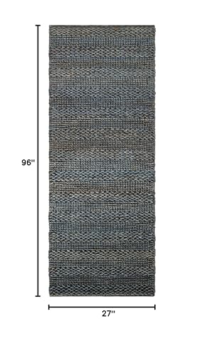 SAFAVIEH Natural Fiber Collection Runner Rug - 2'3" x 8', Grey, Handmade Jute, Braided Woven Design, Ideal for Living Room, Bedroom (NF212G) - color: Grey, size: 2'3" x 8' (Runner)