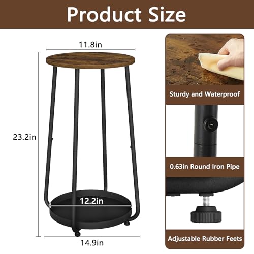 YINMIT Plant Stand Indoor, 2 Tier Wood Plant Stand, 23" Tall Vertical Flower Pot Stand, Round Corner Plant Shelf, Planter Pot Holder for Balcony Garden Patio Living Room - size: 23.2 In