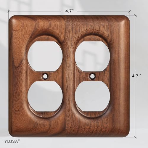 Decorative Outlet Covers Solid North American Walnut Plug Plate Covers, Electrical Wall Plates for Outlets - color: Walnut wood, size: Duplex Receptacle
