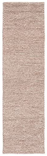 SAFAVIEH Natura Collection Runner Rug - 2'3" x 8', Brown, Handmade Wool Blend, Textured Design, Ideal for Hallway, Bedroom, Foyer (NAT620T) - color: Brown, size: 2'3" x 8' (Runner)