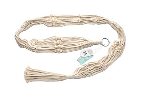 Mkono Macrame Plant Hanger 3 Tier Indoor Outdoor Hanging Planter Basket Cotton Rope with Beads 70 Inches (Pots and Plants NOT Included)