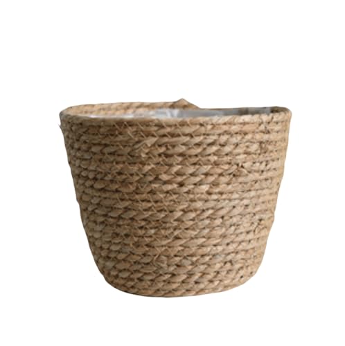 Seagrass Planter Basket Set With Plastic Lining Woven Storage Basket 7x6 In Indoor And Outdoor Plant Flowerpot Baskets Are Very Suitable For Flowerpot Covers. Natural Plant Containers (Large-size) - color: Large-size