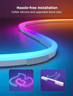 Govee RGBIC Neon Lights, LED Smart Neon Rope Light 2 Works with Matter, Alexa, Google Assistant, Custom DIY Neon Strip Lights for Bedroom and Wall Decor, Softer Material, 16.4ft, White - size: 16.4ft