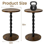 Plant Stand Indoor, 11’’ Round Wood Plant Stand Shelf for Pots, Heavy Duty 50 lbs Pedestal Flower Pot Stand with Raised Edge, Mid Century Modern Wooden Plant Holder for Indoor Plants