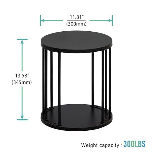 HDANI Small Round Wooden Step Stool for Kids Adults, 300lbs Load Capacity Garden Stool, Non-Slip Small Stool for Plant Stand, Kitchen, Bathroom and Bedroom, Black - color: Black, size: Small - Single