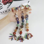 3 Pieces of 7 Chakras Healing Crystals and Tree of Life Wall Hanger Tumbled Gemstones Meditation Hanging Ornament Christmas Tree Memorial Hanging Pendant (Style 3) - color: A-style 21