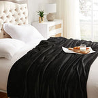KMUSET Super Soft Throw Blanket Premium Silky Flannel Fleece Twin Size Black Microfiber Lightweight Blanket All Season Use,60X80 inches - color: Black, size: Twin(60"x80")