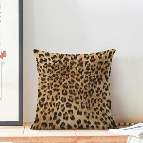 Polka Dot Cheetah Print Pillow Covers 18x18 Inch Set of 2, Leopard Print Decorative Throw Pillowcase Decorative Square Stripes Modern Outdoor Cushion Cover for Sofa Couch Living Room Bed Decor - color: Icv 11, size: 18" x 18" (Pack of 2)