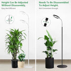 Aumtrly Floor Grow Lights for Indoor Plants, Full Spectrum Plant Light with 68" Stand for Growing Large Tall Plants, White Halo Grow Lamp with 6/12/16H Timer, 3 Light Modes, 5 Dimming - size: 1 head 68inch/white