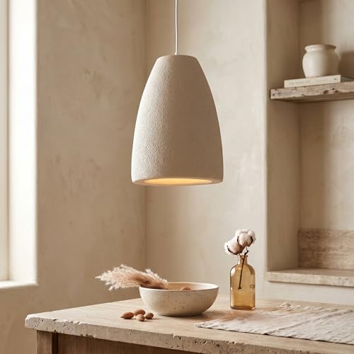JAYMP Wabi Sabi Pendant Light for Dining Room Kitchen Island Light Hallway Restaurant Hanging Lamp E26 Base Japanese Style Wine Bottle Shape Lighting Fixture, 1 Pack (Light Brown,A Shape, D35×H51cm) - color: Light Brown,A, size: D35×H51cm