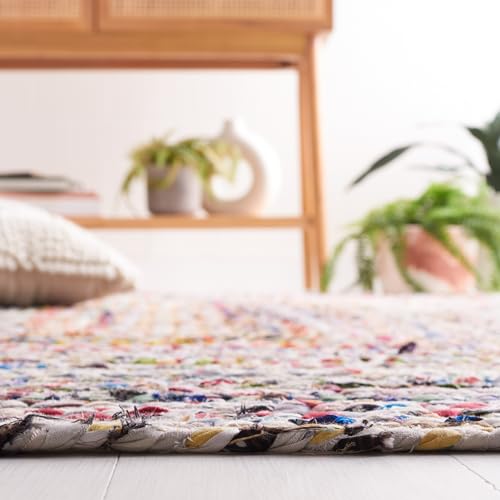 SAFAVIEH Area Rug 2x3 - Cape Cod Collection - Beige & Multi, Handmade Jute & Cotton, Woven Braided Design (CAP202B) - color: Beige/Multi, size: 2' x 3' (Rectangular)