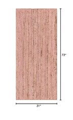 Unique Loom Braided Jute Collection Area Rug - Dhaka (2' 7" x 6' 1" Runner, Light Pink) - color: Light Pink, size: 2'7" x 6'1" (Runner)
