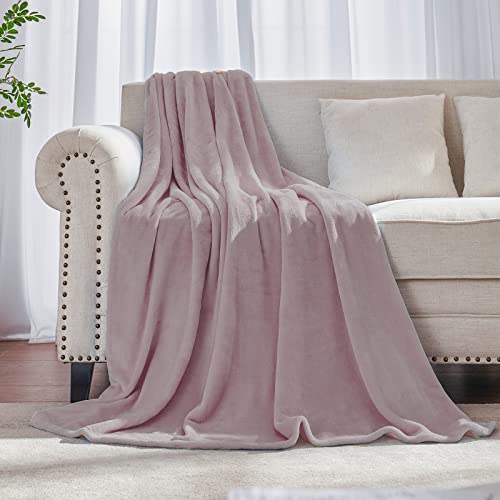 Dusty Rose Pink Throw Blanket Fleece Blanket 50"x60",Super Soft Cozy Plush Throw Blanket for Couch Sofa Bed,Warm and Lightweight Bed Blankets for Adults - color: Dusty Rose Purple Pink, size: Throw(50"×60")