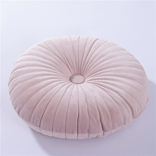 NatureMan Round Throw Pillow, Velvet Decoration Small Throw Pillow, Pumpkin Throw Pillow Cushion Suitable for Living Room Sofa Bed Floor 13.7 inches (Pink) - color: Pink