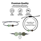 BOHO GARDEN Healing Bead Bracelets - Spiritual Crystal Beaded Bracelet - Made of 3 Real & Natural Gemstones, Adjustable 3-9.7” Black Rope - Gem Stones Jewelry for Men, Women, Teens (13+) - 8mm Bead - color: Productivity
