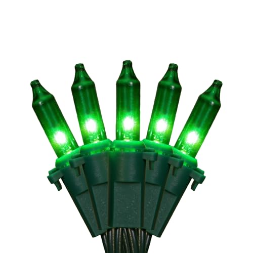 13FT 50-Count Green Christmas Lights, Incandescent Mini String Lights with Green Wire, Connectable St Patrick's Day Decorations Lights Waterproof for Indoor Outdoor Tree Garland Xmas Holiday - color: Green