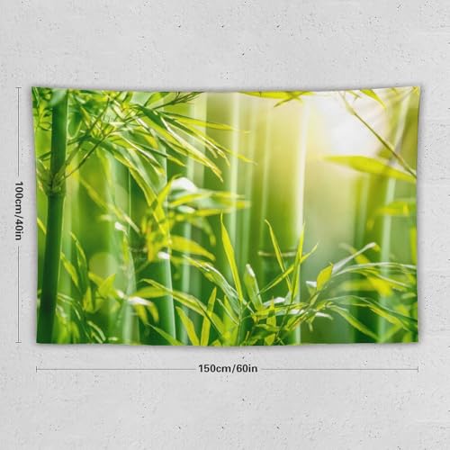 HZOHNAGO Bamboo Tapestry Bamboo Leaf Sunshine Nature Printed Wall Tapestry Painting Wall Hanging for Bedroom Living Room Dorm 60" W x 40" H - color: Bamboo-1, size: 60"L x 40"W