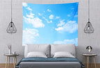 BELECO Light Blue Sky Tapestry Backdrop 60x50 Inch Sky Clouds Tapestries Ceiling Wall Bedroom Living Room Dorm Home Decor - size: 60"L x 50"W