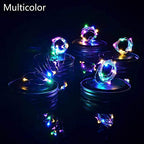 8 Pack Solar Outdoor Fairy Star Firefly Jar Lids Lights,Solar Fairy String Lids Lights（No Jars）,Waterproof Lantern Mason String Solar Lights with Hangers for Regular Mouth Jars - color: Multicolor